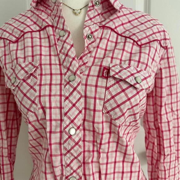 Aeropostale Women’s Vintage Size Large 100% Cotton Stylish Y2K Pink Button Up - Picture 4 of 5